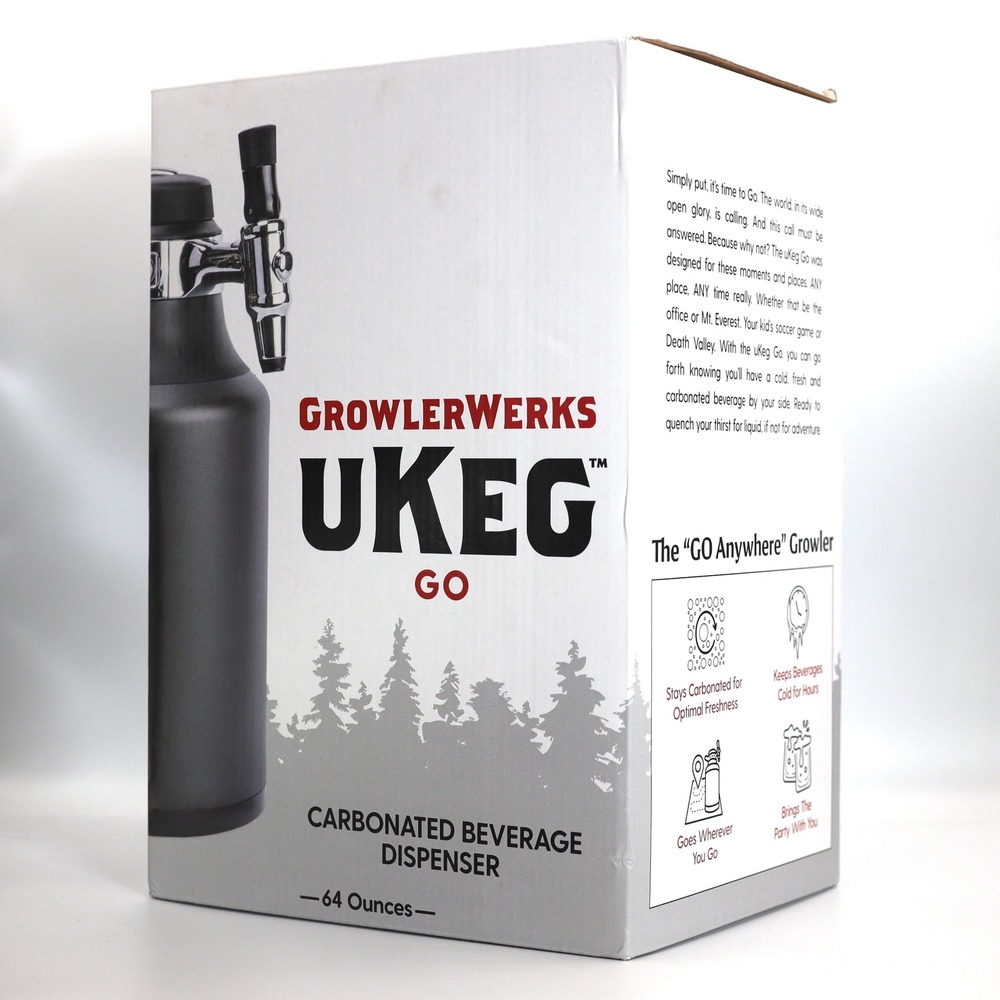 GrowlerWerks uKeg GO Dispenser 64oz Tungsten Insulated Stainless Steel Camping